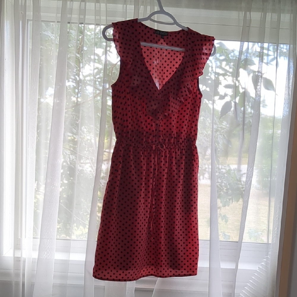BeBop Red and Black Polka Dot Mini Dress